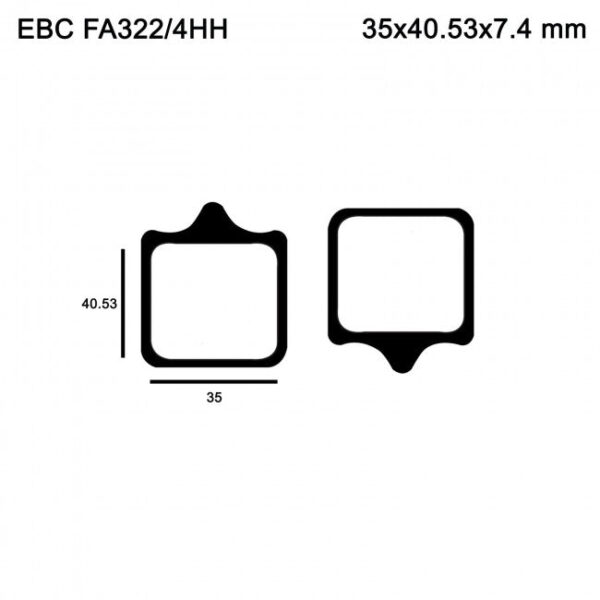 EBC Double-H Sintered Front Brake Pads for Benelli TNT 600 I & GT (FA322/4HH) - Image 2