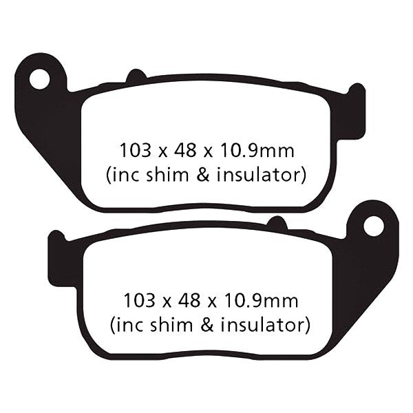 EBC Double-H Sintered Front Brake Pads for Harley Davidson Iron 883 (FA381HH) - Image 2