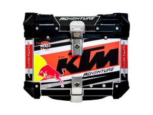 LGP Premium Aluminium KTM Graphics 45 Litres Top Box – Free Backrest and Balaclava