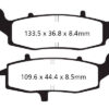 EBC Double-H Sintered Rear Brake Pads for Suzuki V-Strom 1000 (FA231HH) - Image 2